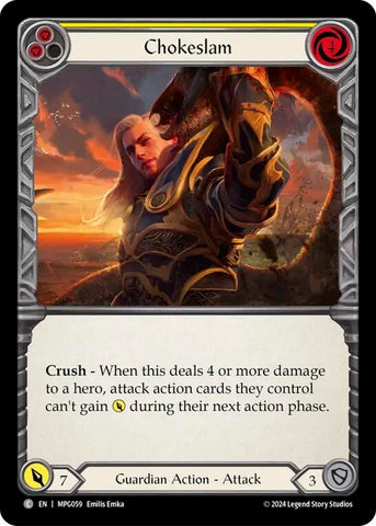 Image for Chokeslam (Yellow) (MPG059) (Mastery Pack Guardian) - Flesh and Blood TCG