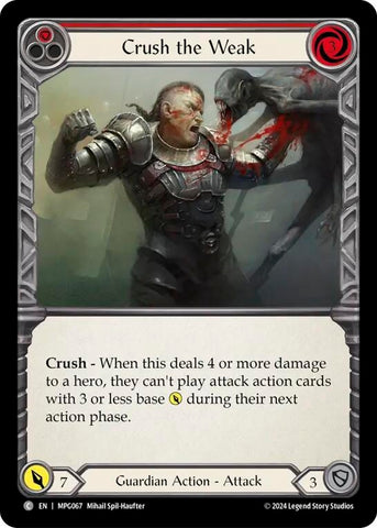 Image for Crush the Weak (Red) (MPG067) (Mastery Pack Guardian) - Flesh and Blood TCG