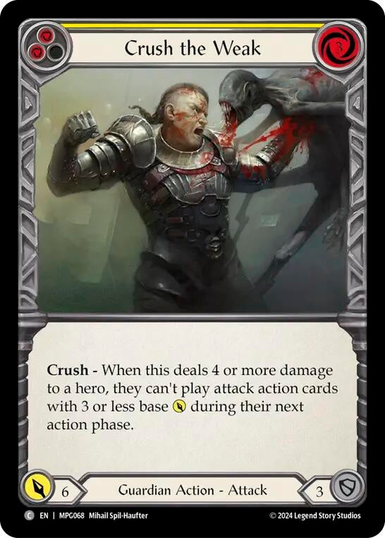 Image for Crush the Weak (Yellow) (MPG068) (Mastery Pack Guardian) - Flesh and Blood TCG