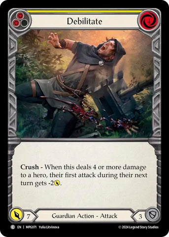 Image for Debilitate (Yellow) (MPG071) (Mastery Pack Guardian) - Flesh and Blood TCG
