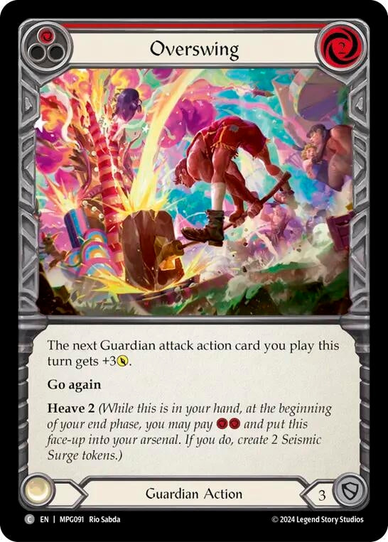 Image for Overswing (Red) (MPG091) (Mastery Pack Guardian) - Flesh and Blood TCG