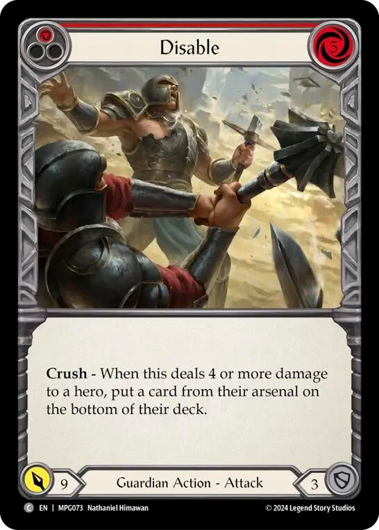 Image for Disable (Red) (MPG073) (Mastery Pack Guardian) - Flesh and Blood TCG