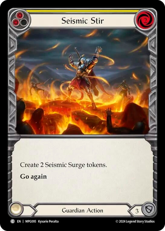 Image for Seismic Stir (Yellow) (MPG095) (Mastery Pack Guardian) - Flesh and Blood TCG