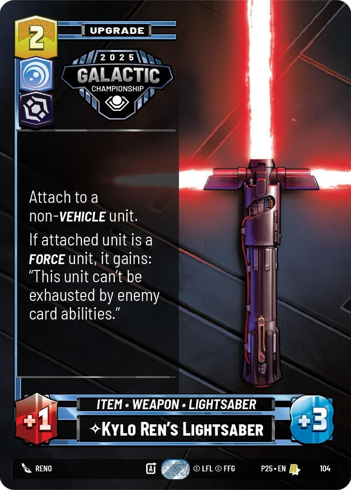 Image for Kylo Ren's Lightsaber (104) - Star Wars: Unlimited