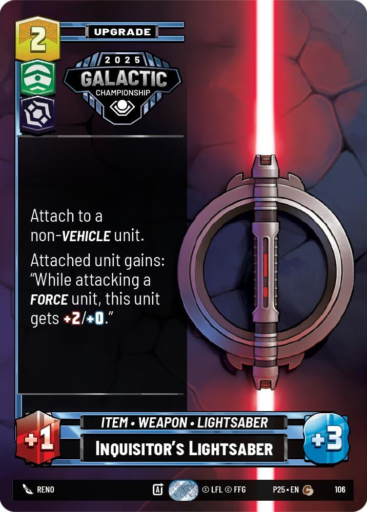 Image for Inquisitor's Lightsaber (106) - Star Wars: Unlimited