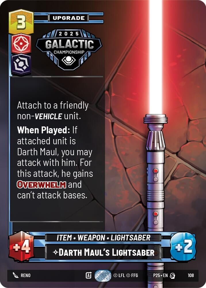 Image for Darth Maul's Lightsaber (108) - Star Wars: Unlimited