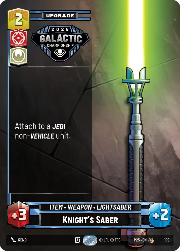 Image for Knight's Saber (109) - Star Wars: Unlimited