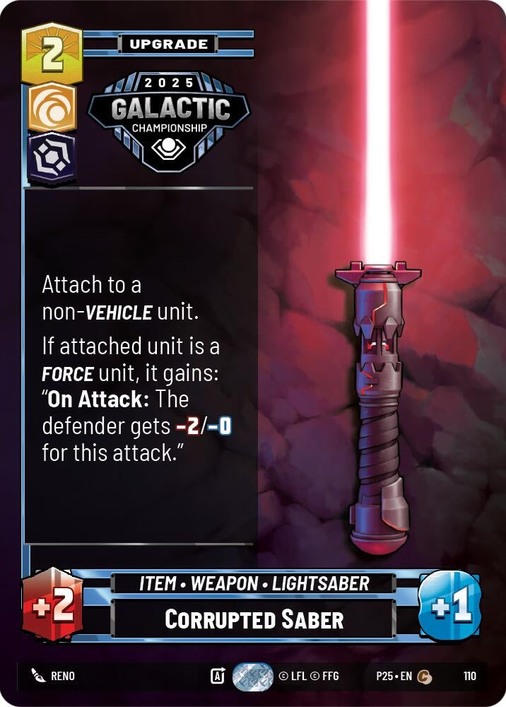 Image for Corrupted Saber (110) - Star Wars: Unlimited
