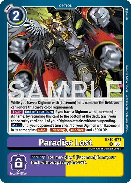 Image for Paradise Lost (EX10-071 U) - Digimon Card Game
