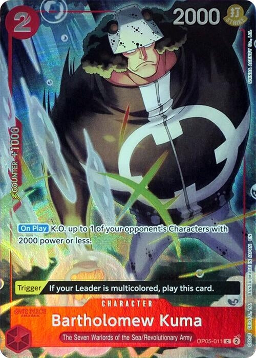 Image for Bartholomew Kuma (Seven Warlords of the Sea Binder Set) (OP05-011) (One Piece Promotion Cards) - One Piece Card Game