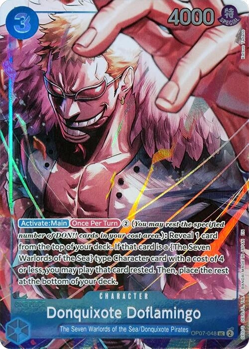 Image for Donquixote Doflamingo (Seven Warlords of the Sea Binder Set) (OP07-048) (One Piece Promotion Cards) - One Piece Card Game
