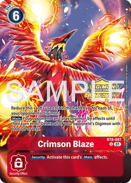 Image for Crimson Blaze (Championship 25-26 Tamers Pack Season 1) (BT8-097 U) (New Awakening) (BT-08) - Digimon Card Game