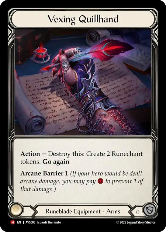 Image for Vexing Quillhand (AVS005) - Flesh and Blood TCG