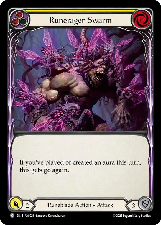 Image for Runerager Swarm (Yellow) (AVS021) - Flesh and Blood TCG
