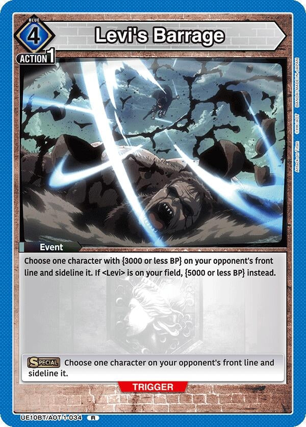 Image for Levi's Barrage (UE10BT/AOT-1-034) (UE10BT: Attack on Titan) - Union Arena