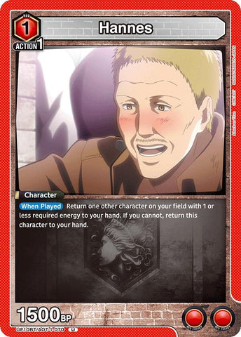 Image for Hannes (UE10BT/AOT-1-070) (UE10BT: Attack on Titan) - Union Arena