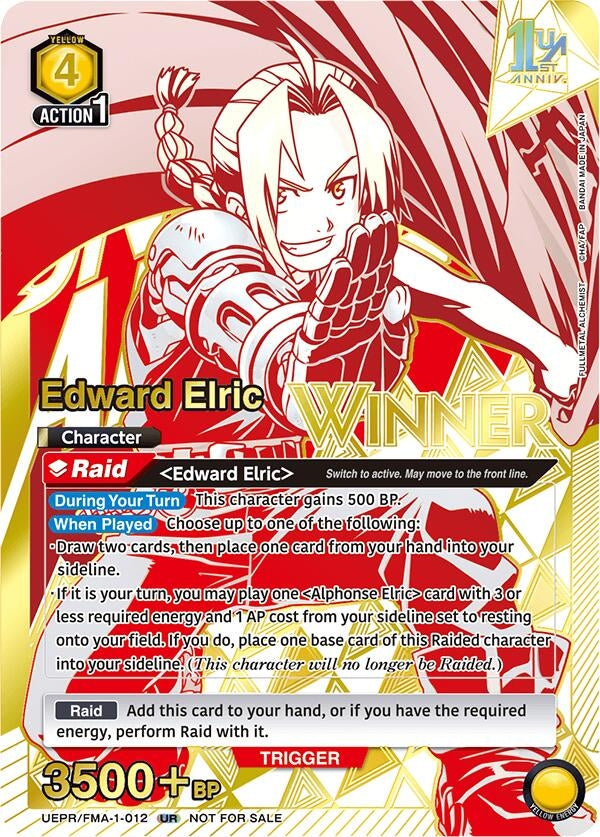 Image for Edward Elric (012) (Winner) (UEPR/FMA-1-012) - Union Arena