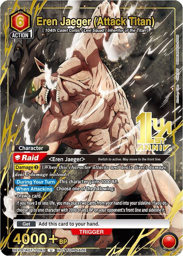 Image for Eren Jaeger (Attack Titan) (093) (Gold) (UEPR/AOT-1-093) - Union Arena