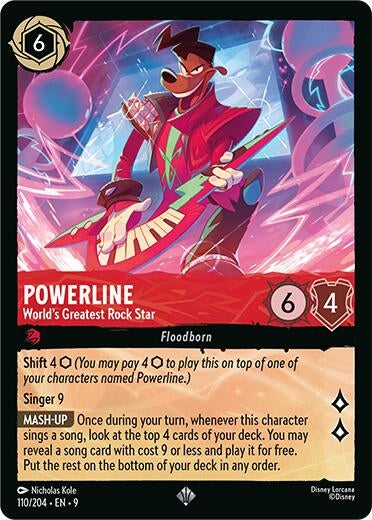 Image for Powerline - World's Greatest Rock Star (110/204) (Fabled) - Disney Lorcana