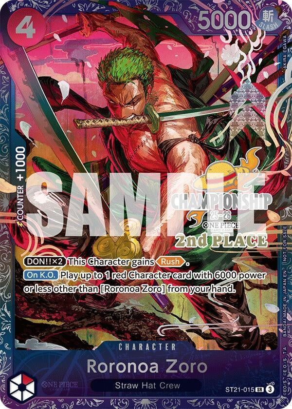 Image for Roronoa Zoro (CS 25-26 2nd Place) (ST21-015) (One Piece Promotion Cards) - One Piece Card Game