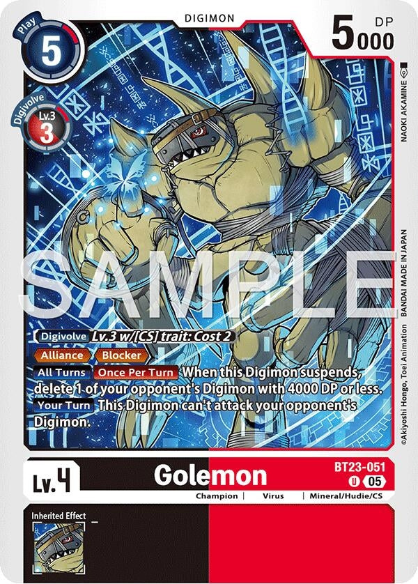 Image for Golemon (BT23-051 U) - Digimon Card Game
