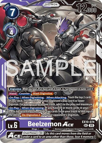 Image for Beelzemon ACE (EX10-074 SEC) - Digimon Card Game