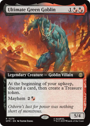 Image for Ultimate Green Goblin (Extended Art) (276) (Marvel's Spider-Man) - Magic: The Gathering