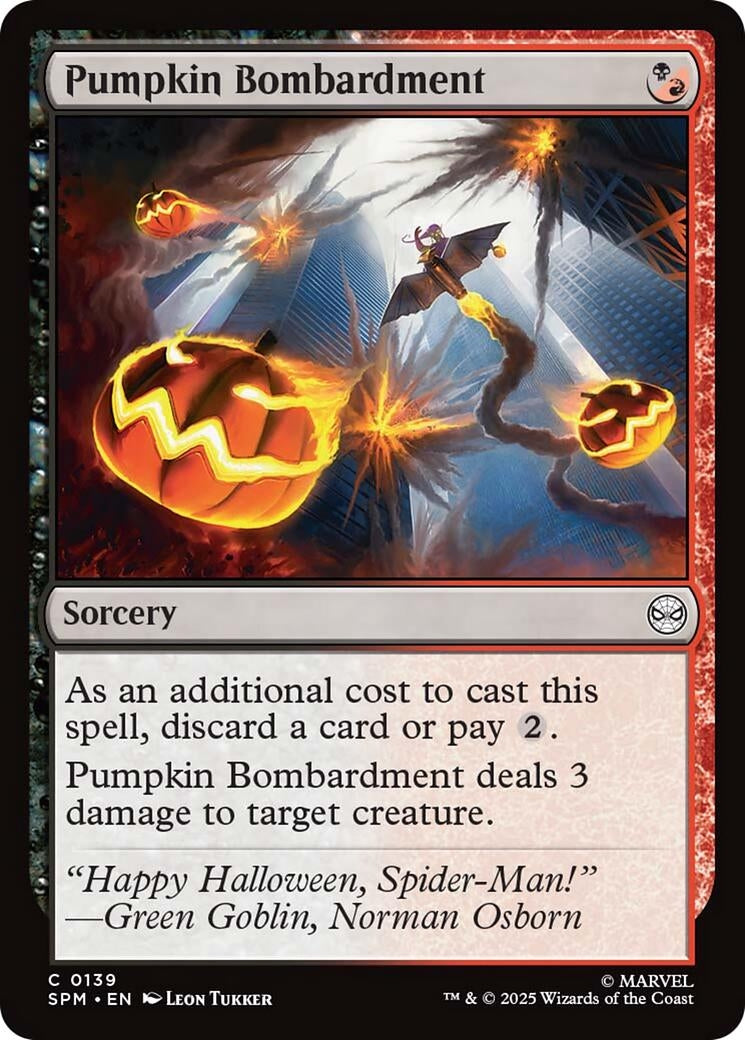 Image for Pumpkin Bombardment (139) (Marvel's Spider-Man) - Magic: The Gathering