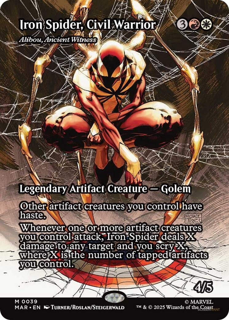 Image for Iron Spider, Civil Warrior - Alibou, Ancient Witness (Borderless) (39) (Marvel Eternal-Legal) - Magic: The Gathering