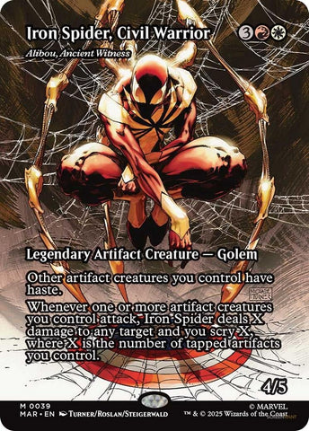 Image for Iron Spider, Civil Warrior - Alibou, Ancient Witness (Borderless) (39) (Marvel Eternal-Legal) - Magic: The Gathering