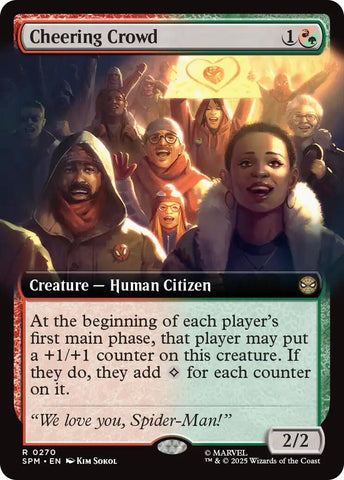 Image for Cheering Crowd (Extended Art) (270) (Marvel's Spider-Man) - Magic: The Gathering