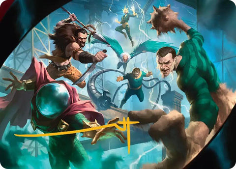 Image for Behold the Sinister Six! Art Card (7/54) (Gold-Stamped Signature) (7) (Art Series: Marvel's Spider-Man) - Magic: The Gathering
