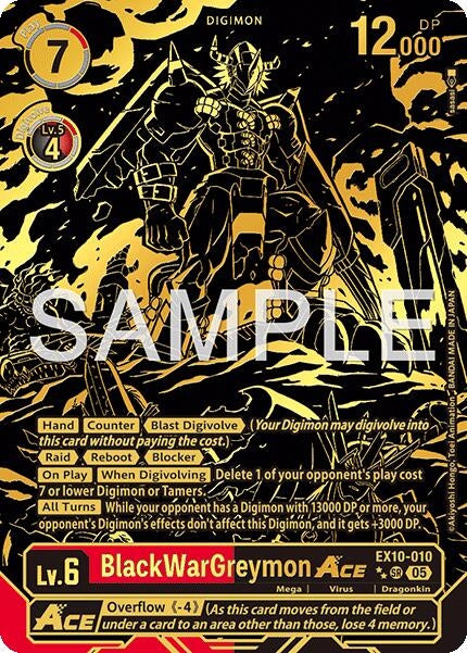 Image for BlackWarGreymon ACE (Rare Pull) (EX10-010 SR) - Digimon Card Game