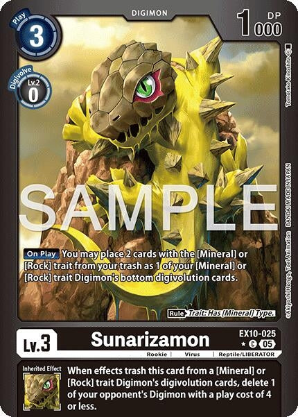 Image for Sunarizamon (Limited Foil) (EX10-025 C) - Digimon Card Game
