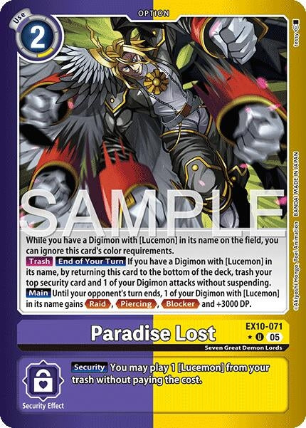 Image for Paradise Lost (Limited Foil) (EX10-071 U) - Digimon Card Game
