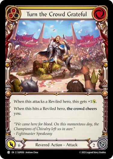 Image for Turn the Crowd Grateful (Yellow) (SUP050) - Flesh and Blood TCG