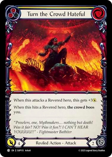 Image for Turn the Crowd Hateful (Yellow) (SUP115) - Flesh and Blood TCG