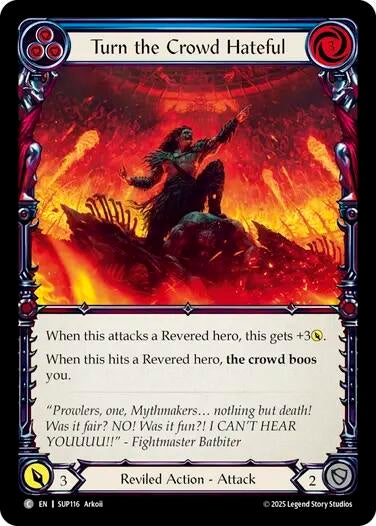 Image for Turn the Crowd Hateful (Blue) (SUP116) - Flesh and Blood TCG