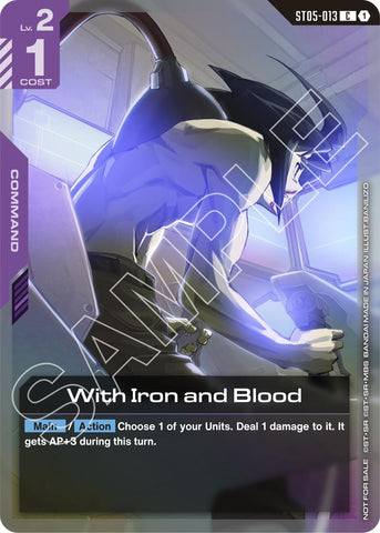 Image for With Iron and Blood (ST05 Release Event) (ST05-013) (Gundam Promotional Cards) - Gundam Card Game