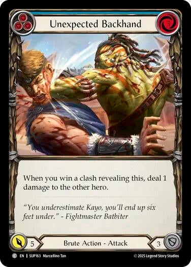 Image for Unexpected Backhand (Blue) (SUP163) - Flesh and Blood TCG