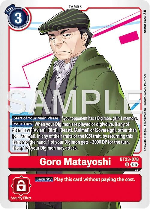 Image for Goro Matayoshi (BT23-078 U) - Digimon Card Game