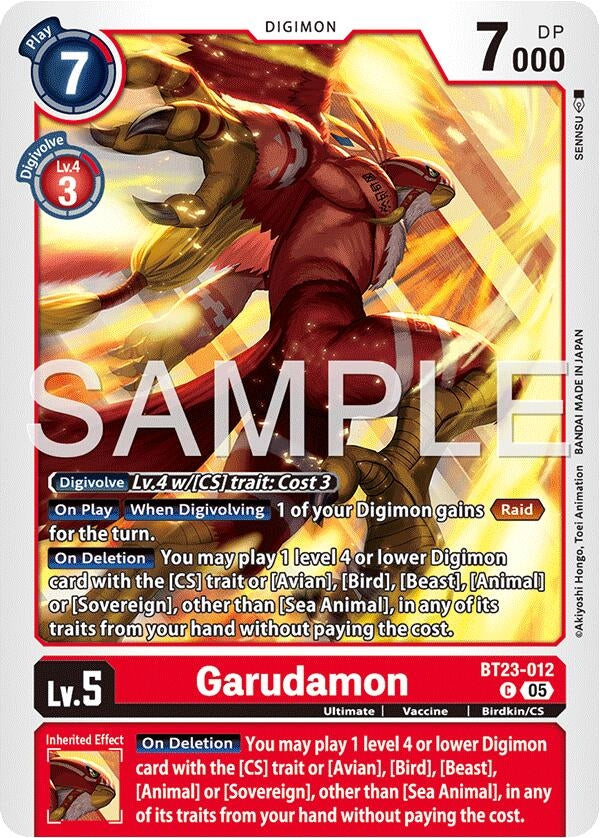 Image for Garudamon (BT23-012 C) - Digimon Card Game