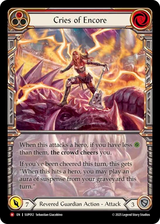 Image for Cries of Encore (Extended Art) (SUP012) - Flesh and Blood TCG