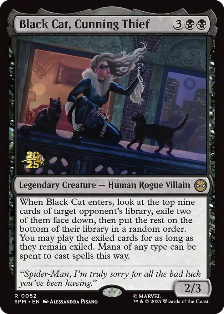 Image for Black Cat, Cunning Thief (52) (Prerelease Cards) - Magic: The Gathering