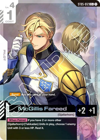Image for McGillis Fareed (C+) (ST05-012) (Starter Deck 05: Iron Bloom) - Gundam Card Game