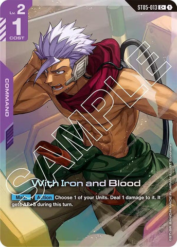 Image for With Iron and Blood (C+) (ST05-013) (Starter Deck 05: Iron Bloom) - Gundam Card Game
