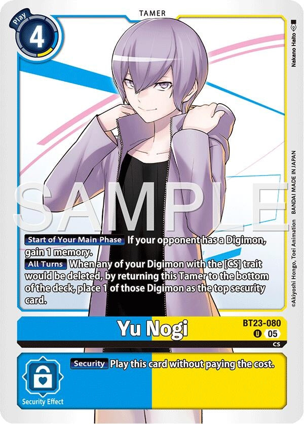 Image for Yu Nogi (BT23-080 U) - Digimon Card Game