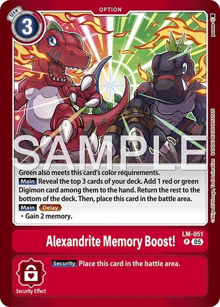 Image for Alexandrite Memory Boost! (LM-051 P) (Limited Card Pack -Another Knight-) (LM-07) - Digimon Card Game