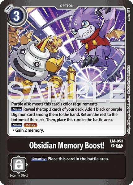Image for Obsidian Memory Boost! (LM-053 P) (Limited Card Pack -Another Knight-) (LM-07) - Digimon Card Game