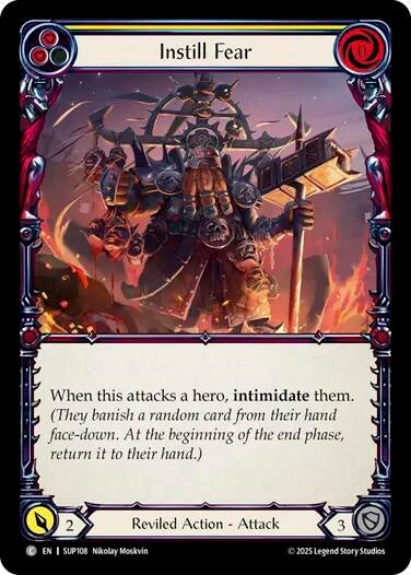 Image for Instill Fear (Yellow) (SUP108) - Flesh and Blood TCG